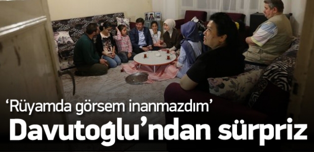 Başbakan Davutoğlu ve eşinden iftar sürprizi
