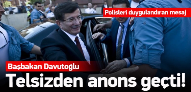 Davutoğlu'ndan polis telsizinden anons
