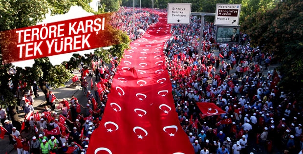 Ankara'da ''Teröre Hayır, Kardeşliğe Evet'' yürüyüşü