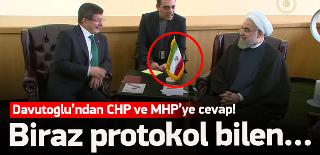 Davutoğlu'ndan CHP'ye bayrak cevabı