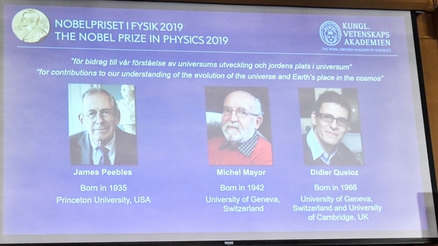 2019 Nobel Fizik Ödülü'nü kazananlar açıklandı