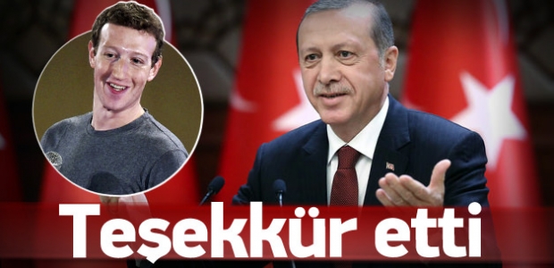 Erdoğan'dan Zuckerberg'e teşekkür