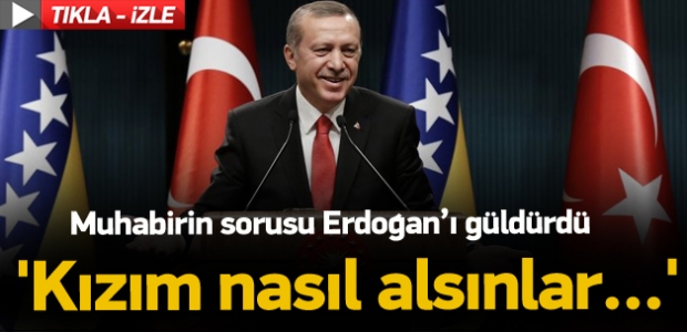 Muhabirin sorusu Cumhurbaşkanı Erdoğan'ı güldürdü