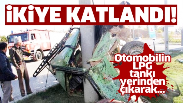Isparta'da Kaza Sonucu Otomobil İkiye Katlandı