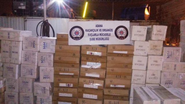 Adana'da 50 bin 500 paket kaçak sigara ele geçirildi
