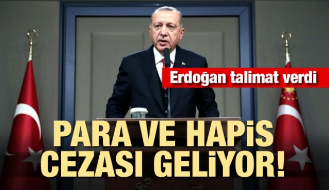 Erdoğan talimat verdi! Para ve hapis cezası geliyor