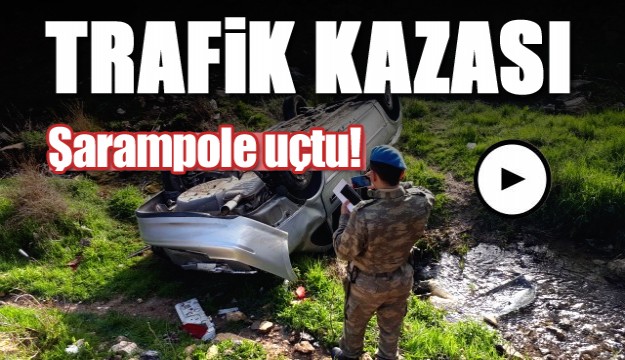 Isparta'da Trafik Kazası! Araç Şarampole Yçtu