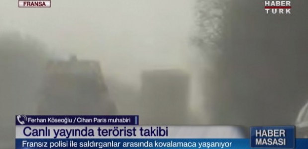 Paris'te canlı yayında kovalamaca