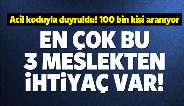 100 bin kişi aranıyor! İşte en çok aranan meslek