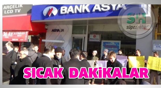 Bank Asya Isparta Şubesi önünde sıcak dakikalar