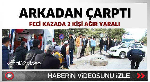 Otomobil Kamyona Çarptı 2 Ağır Yaralı