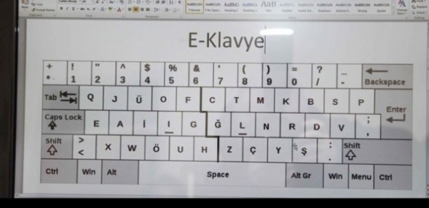 Türkçe'ye uygun yeni klavye: E klavye