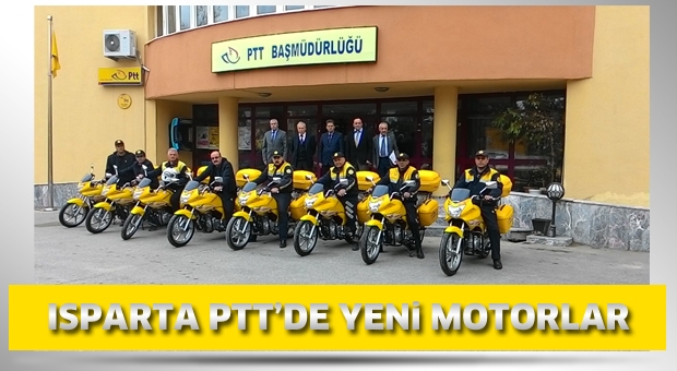Isparta'da PTT'ye yeni motorsikletler alındı.