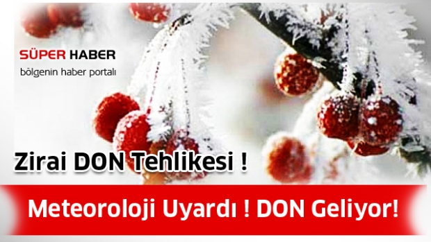 Batı Akdeniz İçin Zirai Don Uyarısı
