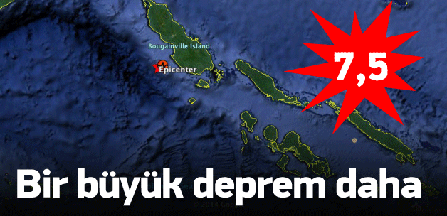 Papua Yeni Gine'de 7,5 büyüklüğünde deprem