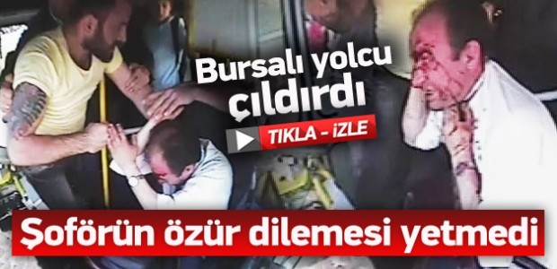 Tümseğe sert giren şoförü yolcu darp etti