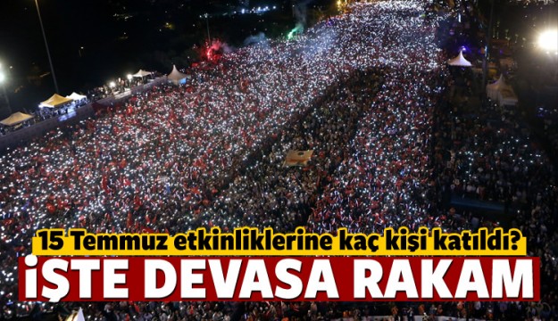 15 Temmuz etkinliklerine kaç kişi katıldı?