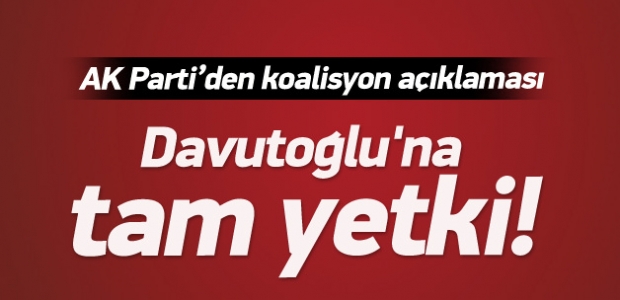 AK Parti'den Davutoğlu'na tam yetki
