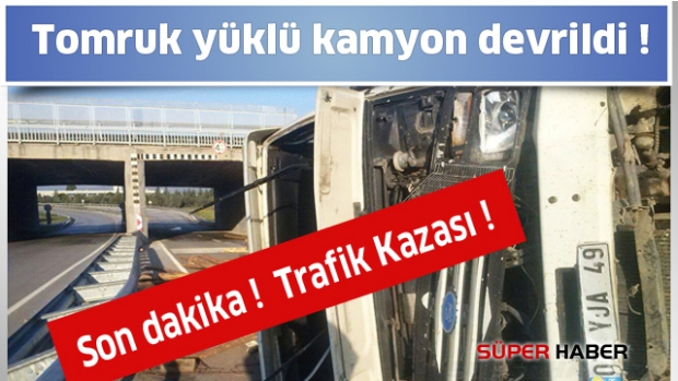 Tomruk Yüklü Kamyon Devrildi!