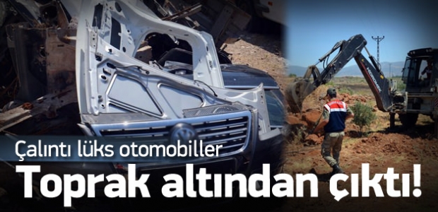 Çalıntı lüks otomobil toprak altından çıktı