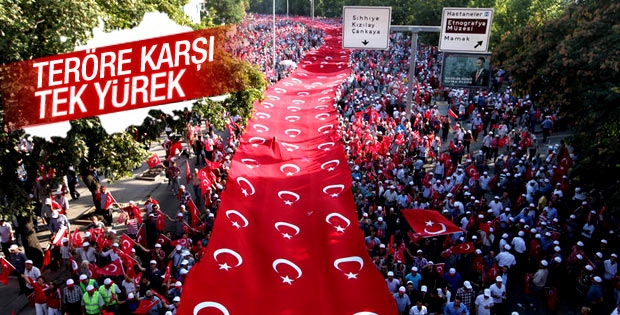 Ankara'da ''Teröre Hayır, Kardeşliğe Evet'' yürüyüşü