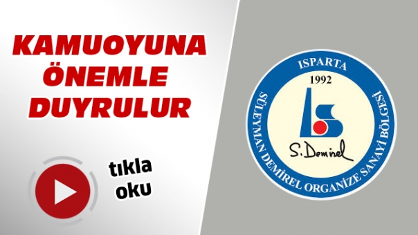 KAMUOYUNA ÖNEMLE DUYURULUR