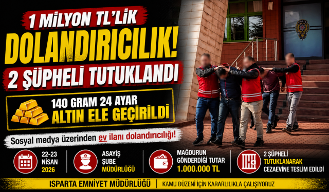 1 Milyon TL&rsquo;lik Dolandırıcılık Olayında 2 Ş&uuml;pheli Tutuklandı
