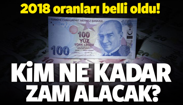2018 ZAM ORANLARI BELLİ OLDU