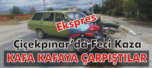 OTOMOBİL İLE MOTOSİKLET ÇARPIŞTI; 1 YARALI