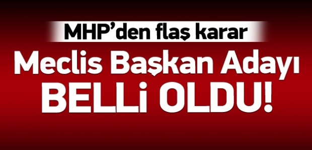 MHP'nin Meclis Başkan adayı belli oldu!