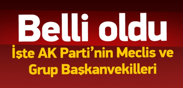 AK PARTİ'DE GRUP BAŞKAN VEKİLLERİ BELLİ OLDU