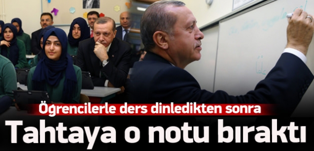 Cumhurbaşkanı Erdoğan öğrencilerle ders dinledi