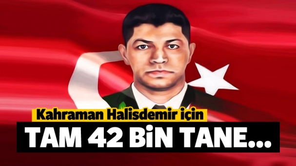 Kahraman Halisdemir İçin Tam 42 Bin Tane!