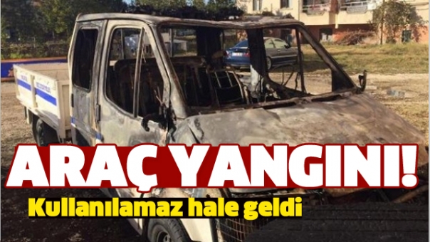 Isparta'da Zabıta Kamyoneti Yandı!