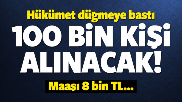 Kamuya 100 bin kişi alınacak!