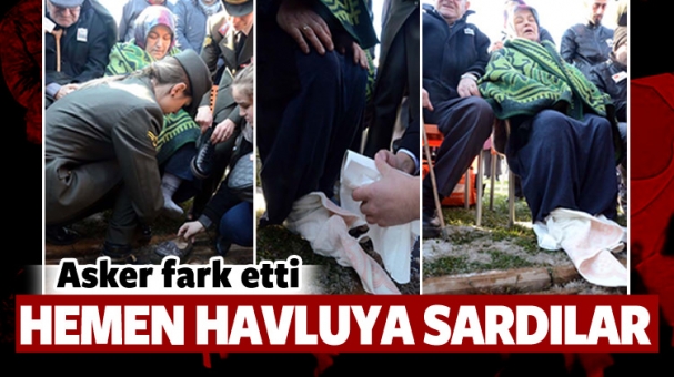 Şehit annesinin ayakları üşüyünce...
