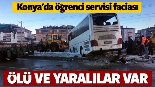 Konya'da öğrenci servisi devrildi: 3 ölü 40 yaralı