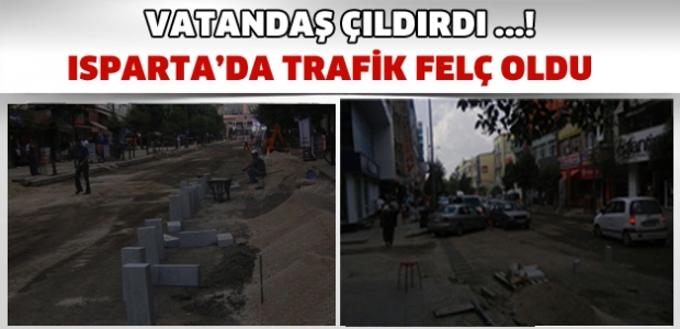 Isparta'da trafik felç oldu.