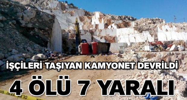 İŞÇİLERİ TAŞIYAN MİNİBÜS DEVRİLDİ !