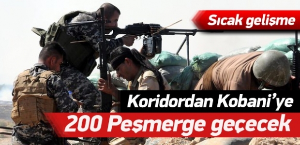 İlk aşamada ağır silahlı 200 peşmerge geçecek