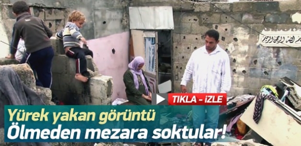 Filistinli aile mezarlıkta yaşıyor