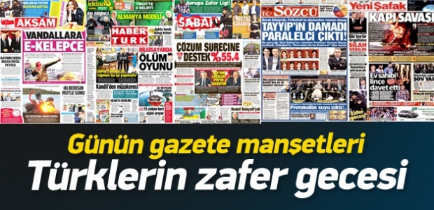 24 Ekim 2014 gazete manşetleri