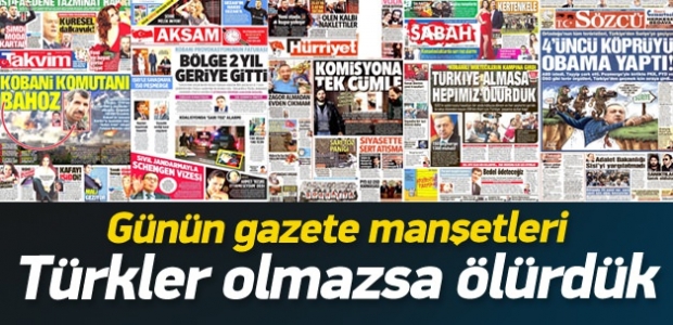 25 Ekim 2014 gazete manşetleri