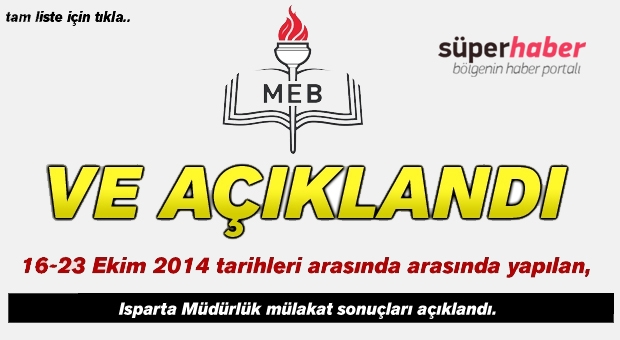 SONUÇLAR AÇIKLANDI