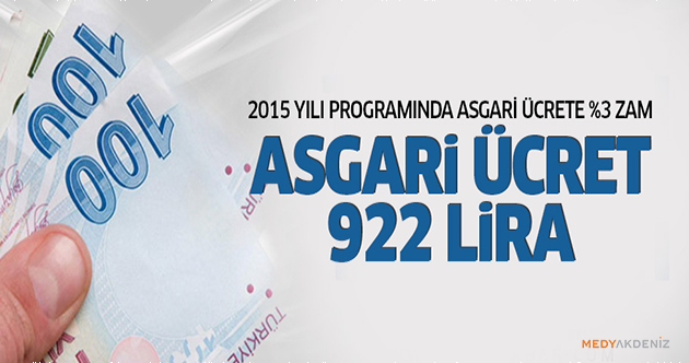 2015 Asgari ücret zam oranı belli oldu