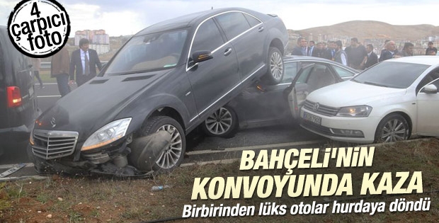 MHP Genel Başkanı Bahçeli'nin konvoyunda kaza