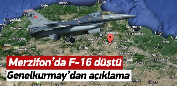 Merzifon'da F-16 düştü