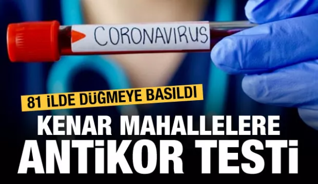 81 ilde düğmeye basıldı antikor testi yapılacak!