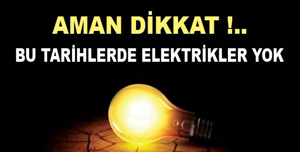 Isparta'da Elektrik Kesintisi
