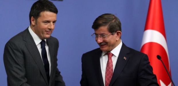 Davutoğlu ile  Renzi'den ortak basın toplantısı